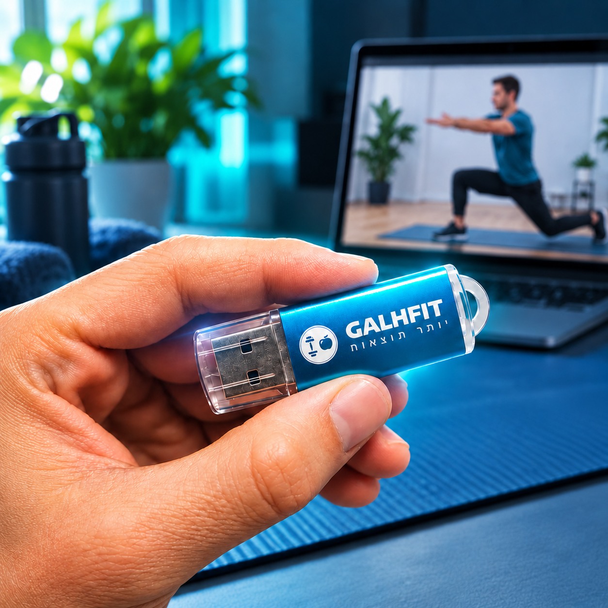 דיסק אונקי GALHFIT עם אימוני כושר ומתיחות לצפייה מהמחשב